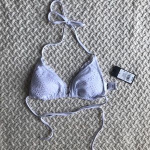 White crochet lace string bikini top NWT